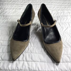 Robert Clergerie suede/leather heels sz 8.5 US